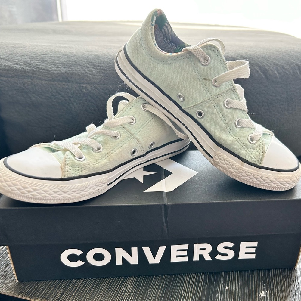 Light blue Converse Low Top. Sole in near perfect condition.